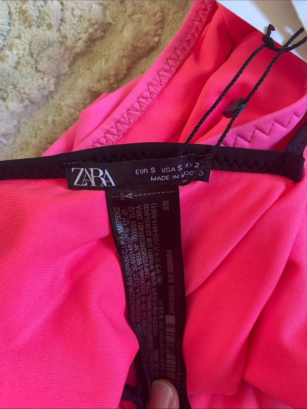 Zara✨Hot Pink Retro One-Piece Swimsuit